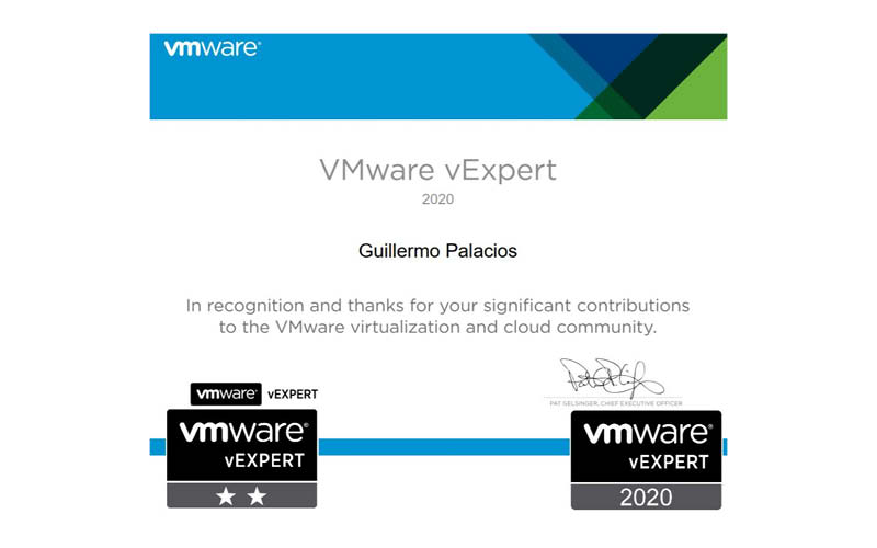Personal de Inycom, VMware vEXPERT